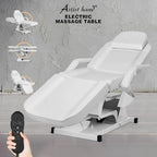 Artist hand Facial Bed for Esthetician Massage Table Beauty Bed Medical Aesthetic Tattoo Chair with 3 Motor Electrical Adjustments (White)
