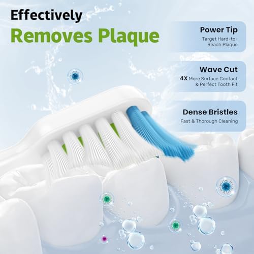 Replacement Brush Heads Compatible with Philips SoniCare Electric Toothbrushes, Dupont Bristles for Effective Cleaning, Click-on System, 8 Pack, White