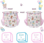 Littleforbig Printed Adult Brief Diapers 10 Pieces - Baby Cuties (Medium 28"-38")