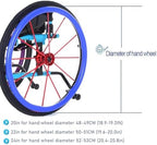 Wheelchair Push Rim Covers,1 Pair 24inch Wheelchair Push Rim Covers Silicone Non-Slip Wear-Resistant Handrim Protective Cover for Rear Wheel Grips (Blue,22 in)