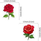 50 PCS Edible Rose Cupcake Toppers Wafer Paper Red Roses Cupcake Picks Valentine's Day Edible Flowers Cake Decorations Rose Theme Baby Shower Birthday Mother's Day Party Decorations Supplies