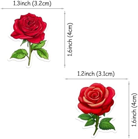 50 PCS Edible Rose Cupcake Toppers Wafer Paper Red Roses Cupcake Picks Valentine's Day Edible Flowers Cake Decorations Rose Theme Baby Shower Birthday Mother's Day Party Decorations Supplies