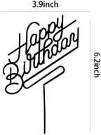 Happy Birthday Cake Topper,Acrylic cake Toppers,Birthday Party Decoration Supplie (Black)