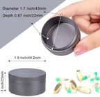 Daily Metal Pill Box Pill Case - Single Waterproof Travel Pill Container Round Aluminum Alloy Storage Medicine Organizer Multitool EDC Every Day for Vitamin, Fish Oil Gray Medium Size