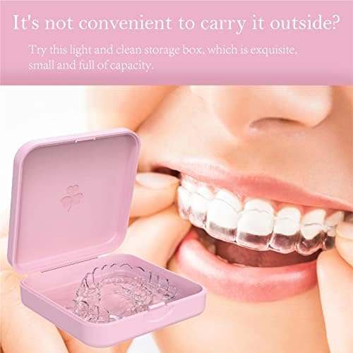 ARGOMAX [4-Pack Aligner Case with Vent Holes, Slim Portable Retainer Case for Clear Braces, Orthodontic Storage Box for Mouth Guard & Night Guard, Travel Dental Container - Pink