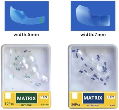 Dental Clear Matrix Bands, Transparent Sectional Matrice System for Posterior and Anterior Use, 30 Pieces Dental Restoration Tool (1.922)