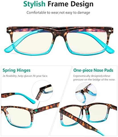 Eyekepper Computer Reading Glasses for Men Blue Light Blocking Readers Women, Tortoise-Blue