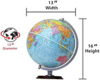 Replogle Easy To Assemble Student - Educational Classic World globe, Blue Ocean, Raised Relief feature, including a bonus map, made in USA, 12"/30cm diameter. In minutes you will have this globe assembled and ready for use. (Ready To Assemble- Blue)
