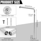 Zonon 1 Pack Wall to Floor Safety Grab Bar Stainless Steel Shower Grab Bars for Bathroom Wet Areas Disabled Elderly Pregnant Women (L Style)