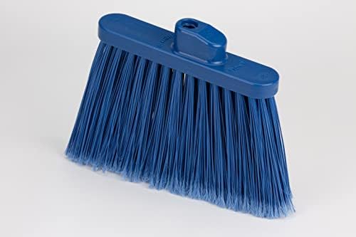 SPARTA 41082EC14 Plastic Color Coded Broom, Flagged Bristles, Long Broom With Angled Head For Large Debris, 56 Inches, Blue