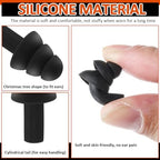 Xuhal 200 Pairs Corded Ear Plugs Silicone Earplugs with Cord Individually Wrapped Reusable Earplugs Sleep Noise Cancelling Hearing Protection for Snoring Shooting Studying Construction (Black)