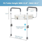 WeHwupe Raised Toilet Seat with Handles for Elderly - Toilet Seat Risers for Seniors with Adjustable Padded Arms - Elevated Toilet Safety Seat for Standard or Elongated Commode