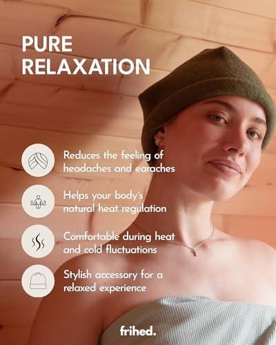 frihed. Sauna hat - Made of woolwalk - 100% Sheep's Wool - Premium Sauna Accessory - Flexible Size - Made in Germany