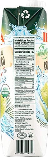 Iberia 100% Pure Organic Coconut Water, 1 Liter , 33.8 Fl Oz (Pack of 3)