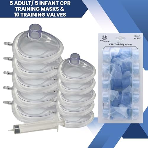 MCR Medical Combo Pack of CPR Training Masks, 5 Adult & 5 Infant with Valves