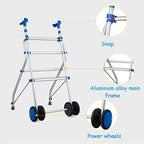 Assisted Walking Upright Pulley s Adjustable Height Elderly Walking Aid 4 Wheel Foldable Aluminum Alloy Suitable for Indoor and Outdoor