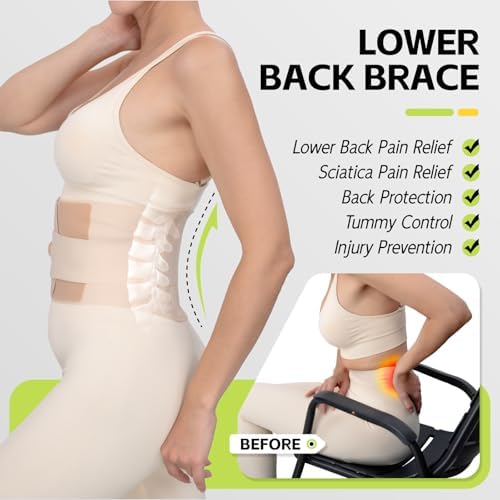 Back Brace for Men Lower Back, Ultra-Thin Back Support for Women, Lightweight Breathable Lumbar Support Pain Relief for Sciatica, Scoliosis, Herniated Disc (S)