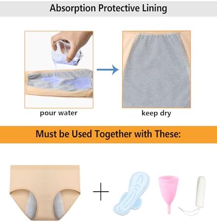 JojoQueen Period Underwear for Women Menstrual Panties Cotton Postpartum Easy Clean Teens Brief