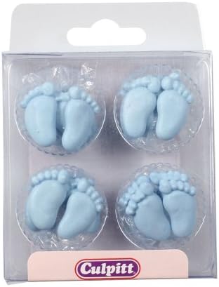 1 X Baby Feet Cake Decorations - Blue