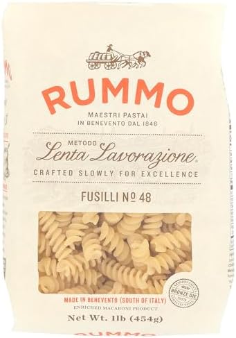 Rummo Fusilli Pasta, Non GMO, Parve Free, 1 LB (Pack of 12)