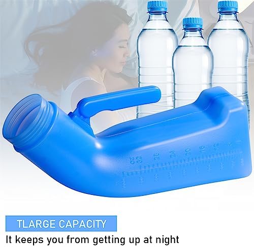Urinal Bottle Male Urinals Portable Urine Bottle with Screw Lid 1200 ml Plastic Pee Bottles for Men
