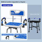Swive Shower Chair with Arms and Back Heavy Duty 500 lbs for Seniors Elderly Disabled or Bariatric Adults Bench Seat for Inside Shower Stall and Bathroom Bath Tub Seats Adjustable Stool