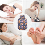 Red Panda Cute Hot Water Bottle with Cover, 1Liter Soft Velvet Winter Warm Water Bag for Neck and Shoulder Pain Relief Period Cramps Bed Hand Feet Warmer