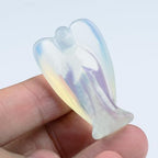 1.8 Inch Opalite Crystal, Guardian Angel Decor Figurines, Cute Figurines, Hand-Carved Angel Crystals, Crystals and Healing Stones for Room and Office Desk Decor, Angel Gifts for Women and Men.