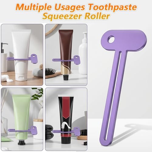 Sibba 5 PCS Toothpaste Squeezer Dispenser Metal Tube Squeezer Key, Stainless Steel Toothpaste Roller Tube Wringer Squeezers for Watercolor Oil Color Paint, Cream, Hair Dye, Cosmetic, Hand Cream Tubes