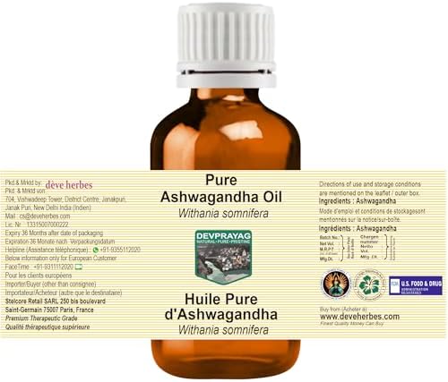 Pure Ashwagandha Oil (Withania somnifera) 100ml (3.38 oz)