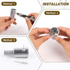 Broom Handle Threaded End, 2 Set Replacement Kit Metal Tips for 1" Wood or Metal Poles, Extension Pole Adapter for Mop, Broom
