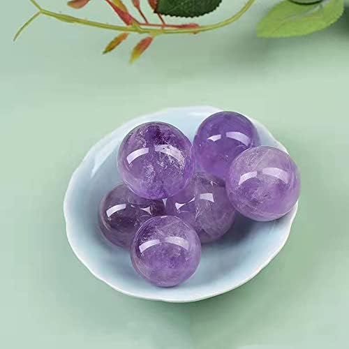 1.4" Amethyst Crystal Baoding Balls Small Purple Quartz Healing Stress Balls, Hand Balls for Hand Therapy, Stress Relief and Fingers and Wrist Exercise Balls with Carry Pouch (Box-Packed) M45