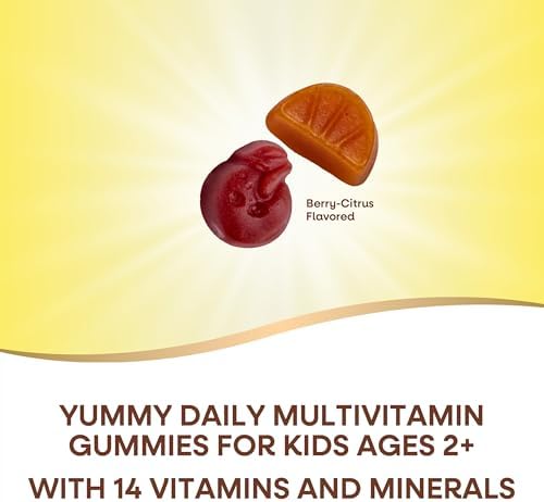 Nature’s Way Alive! Kids Zero Sugar Gummy Multivitamins, for Kids Ages 2+, Supports Bone, Eye & Immune Health*, No Sugar Alcohols, Plant-Based Sweeteners, Berry-Citrus Flavored, 60 Gummies