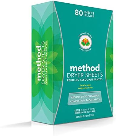 Method Dryer Sheets, Beach Sage, 80 Count