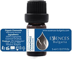 Essences Bulgaria Organic Chamomile Essential Oil - Blue 1/6 Fl Oz | 5ml | Matricaria recutita | 100% Pure and Natural | Undiluted | Therapeutic Grade | Family Owned Farm | Steam-Distilled | Non-GMO
