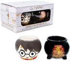 Silver Buffalo Harry Potter Gryffindor Cauldron 2pc Ceramic 3D Sculpted Mini Cup Set, Perfect as a Sugar, Cream, or Milk set, 3.5 Ounces