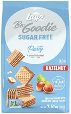 Gastone Lago Party Wafers Cookies, Hazelnut Sugar Free – 7.5 oz Each (2-Pack) | Italian Crispy Wafer Cookies with Creamy Hazelnut Filling