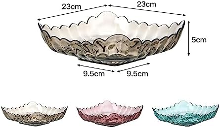 Fruit Bowls 4 PCS Transparent Creative Fashion Home Fruit Basket Fruit Basket Snack Living Room Coffee Table Dried Fruit Snack Bowl Blue Pink Fruit Tray Decorative Fruit Basket (Color : B)