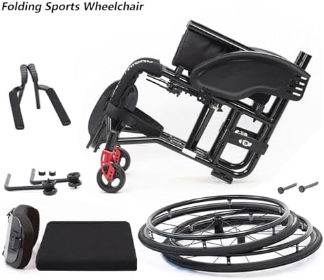 Sport Wheelchairs for Adults Lightweight Foldable, Portable All Terrain Travel Mobility Wheelchair, Elderly Transfer Wheel Chair Aluminum Alloy for Outdoor Activities,Green-40/15.7in