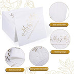 Wedding Napkins Disposable 100 PCS, Gold Foil Mr and Mrs Paper Cocktail Napkins for Wedding Dinner Party, 3-Ply, White