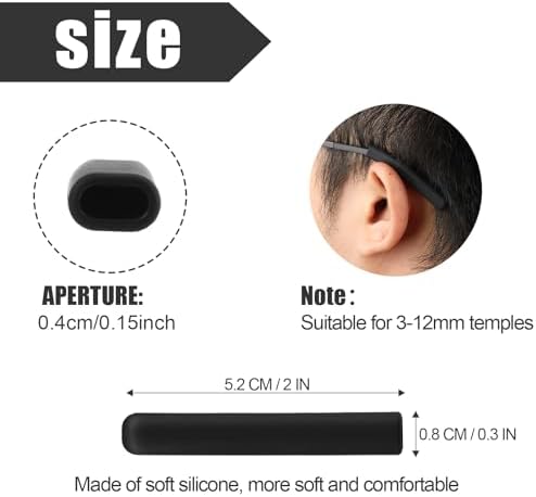 4pcs Eye Glasses Ear Cushion for Glasses Grip Anti-Slip Elastic Comfort Temple Sleeves Eyewear Retainer Tip