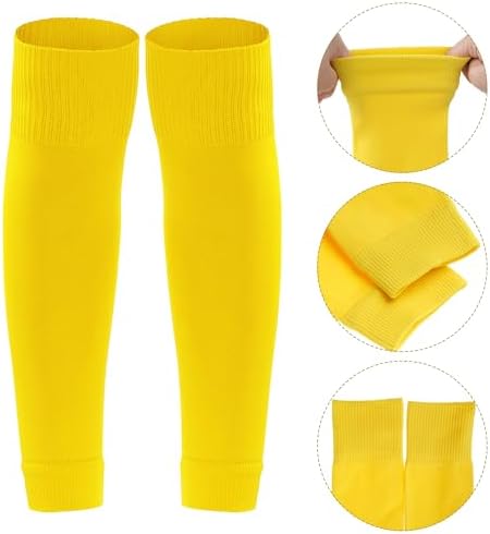 phnydreg 3 Pairs Leg Sleeve Shin Pre Cut Socks for Kids Youth Men Women Soccer Running Cycling