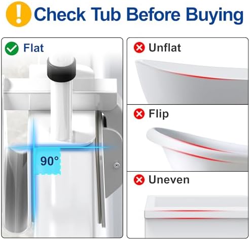 Adjustable Bathtub Safety Rail with Double Grip, 14–18 Inch Height Shower Grab Bar for Seniors, Elderly & Disabled, Non-Slip Tub Side Bar Clamp for Bathroom Support
