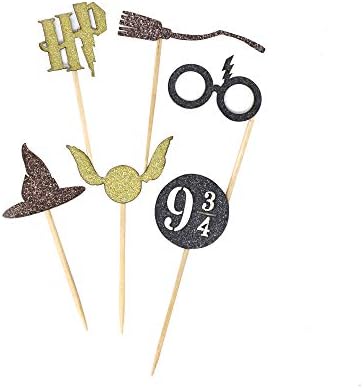 Confetti Pack Of 24 Harry Inspired Cupcake Toppers For Wizard Birthday Party Halloween Christmas Decorations Supplies