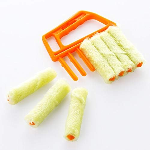 2 Pcs Blind Cleaner Washable Window Dusting Cleaner Tool Mini Blind Duster Brush Dust Clean Venetian Blind Brush Window Air Conditioner Duster Dirt with 7 Slat Handheld Household Kitchen Cleaning