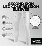 Tough Outdoors Leg Compression Sleeve - Leg Sleeves for Men & Women - Compression Calf Sleeves - Basketball Football Cycling