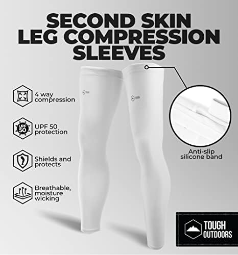 Tough Outdoors Leg Compression Sleeve - Leg Sleeves for Men & Women - Compression Calf Sleeves - Basketball Football Cycling