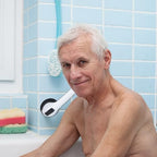 Relaxdays Suction Grab Handle, Shower & Bath, Max. Load 70 kg, for The Elderly, Disability Aid, 30x10x8.5cm, White/Black, 80% Plastic 20% Rubber, 30 x 10 x 8.5 cm