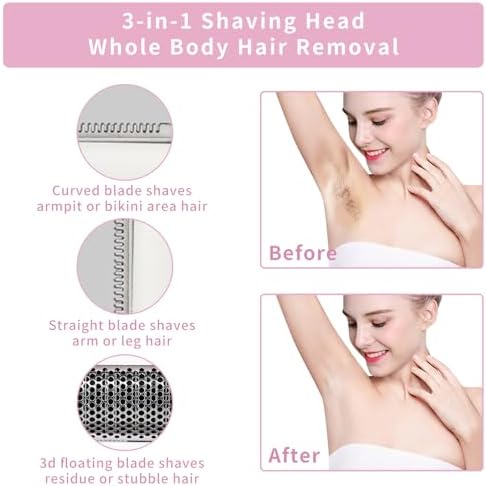 LED Display Electric Razor for Women Men,4 in 1 Rechargeable Wet & Dry Electric Shaver and Facial Hair Remover,2026 Painless Ladies Body Razors for Nose Face Body Leg Bikini Arm Hair (Purple)