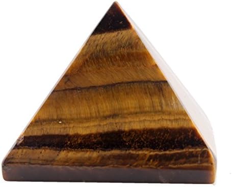 1.5inch Natural Pyramid Carved Chakra Healing Crystal Reiki Stone Gemstone Radiation Home Decor Decoration Crafts (Yellow tiger eye)